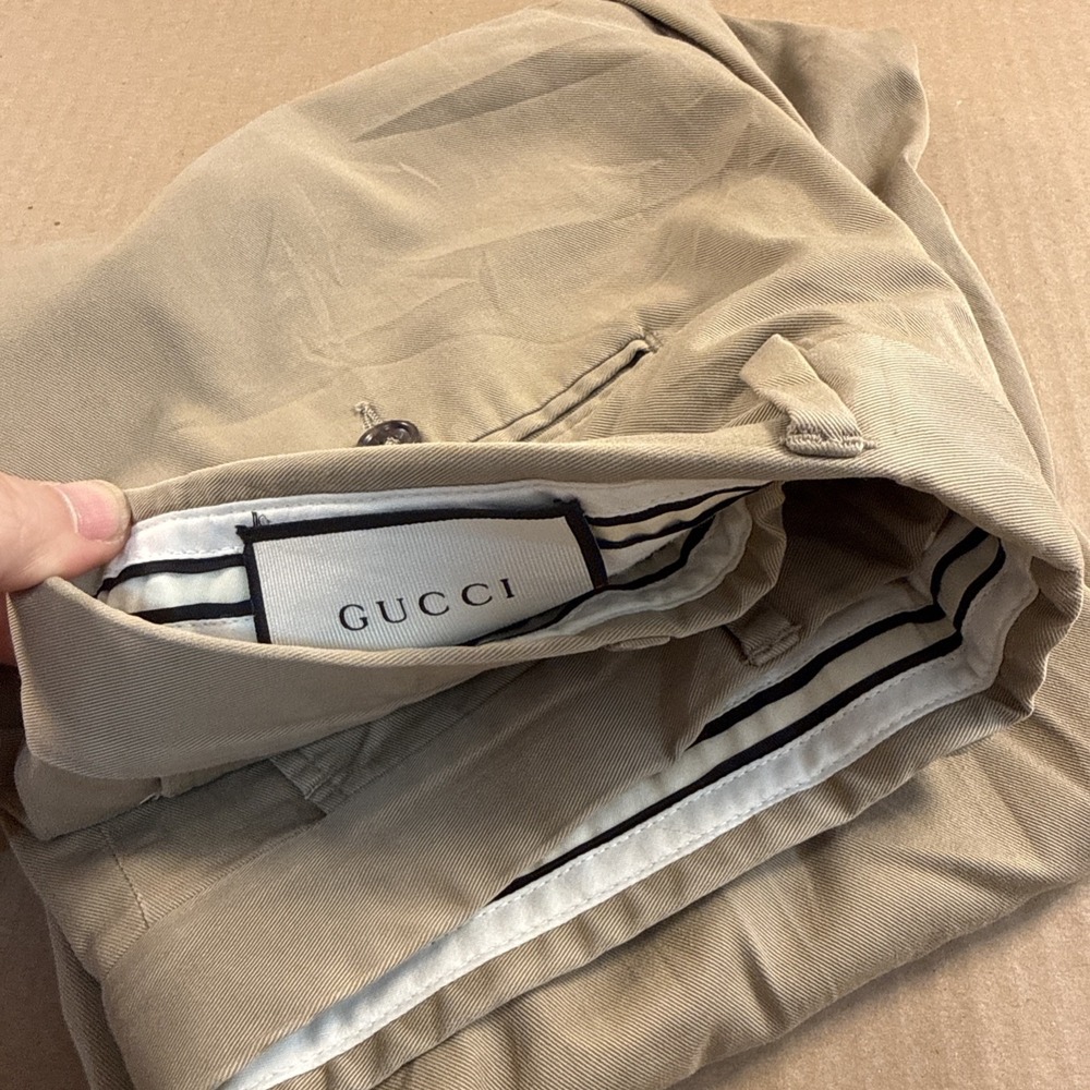 Gucci Men's Khaki Cotton Stretch Formal Pant Size 50R (34-35) 451107‎ Z43682840